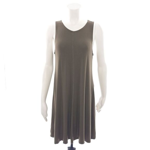 Lulu's Army Green Solid Dress Womens Size Medium - Picture 1 of 9